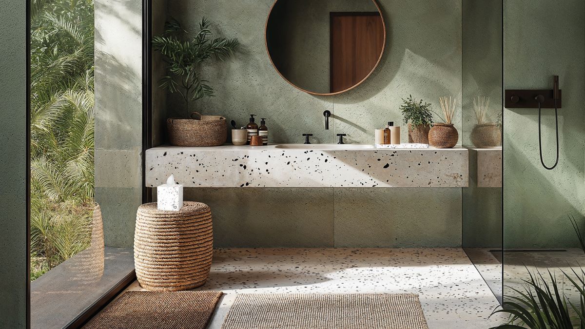 Collection TERAZZO de la gamme d'accessoires de salle de bain d'hôtel Adesign by JVD