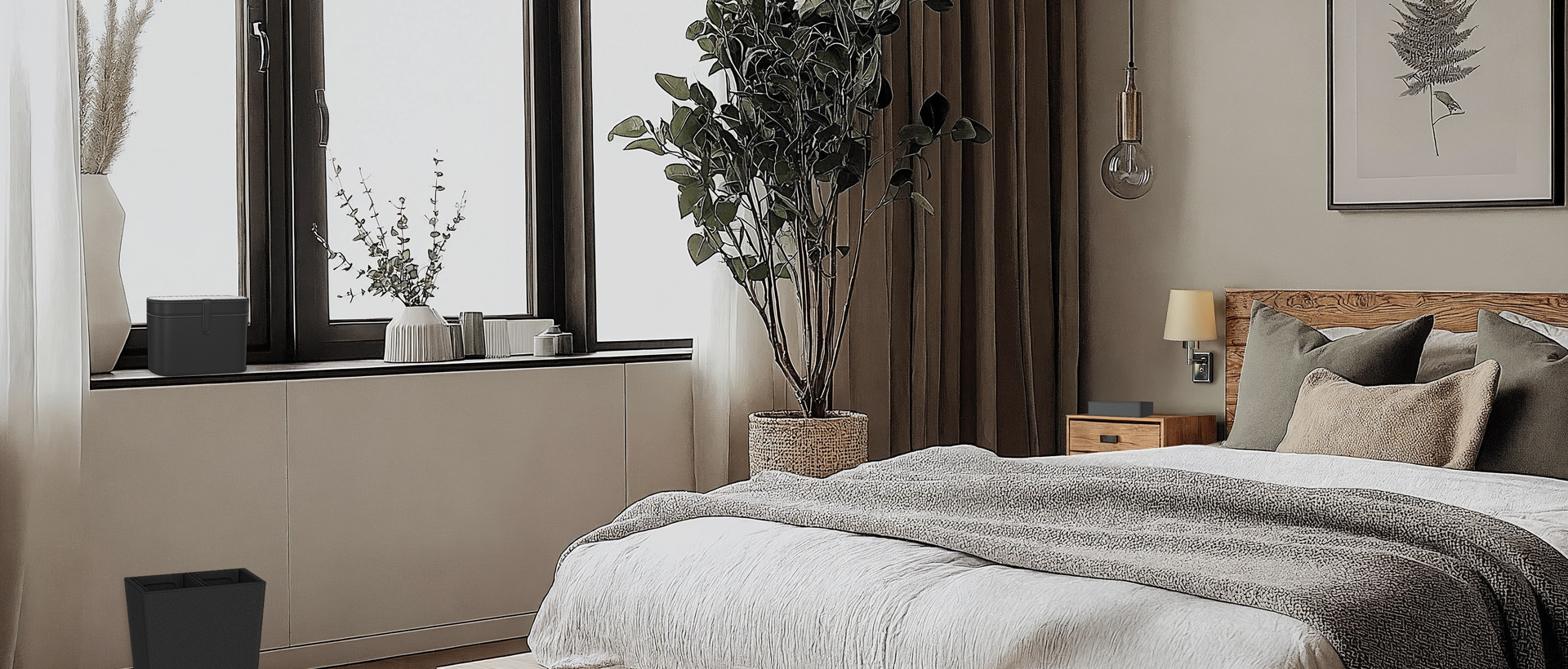 collection d'accessoires en cuir noir mat pour les chambres d'hôtel 