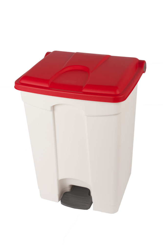 White plastic container 70L red lid