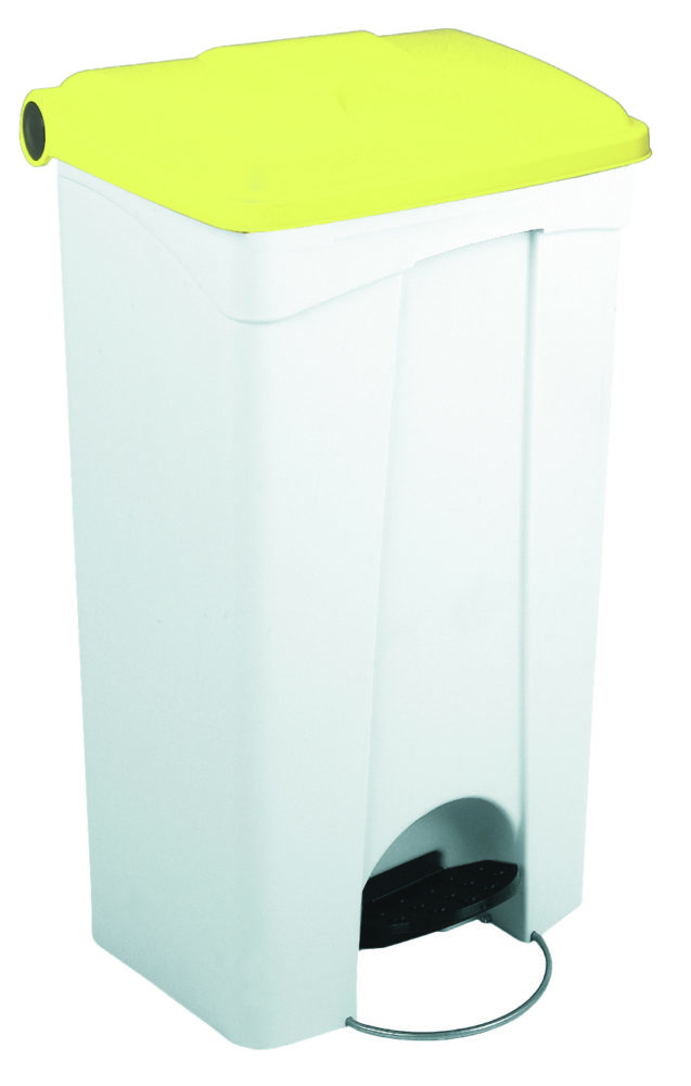 White plastic container 90L yellow lid
