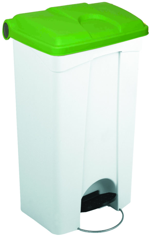 White plastic container 90L green lid