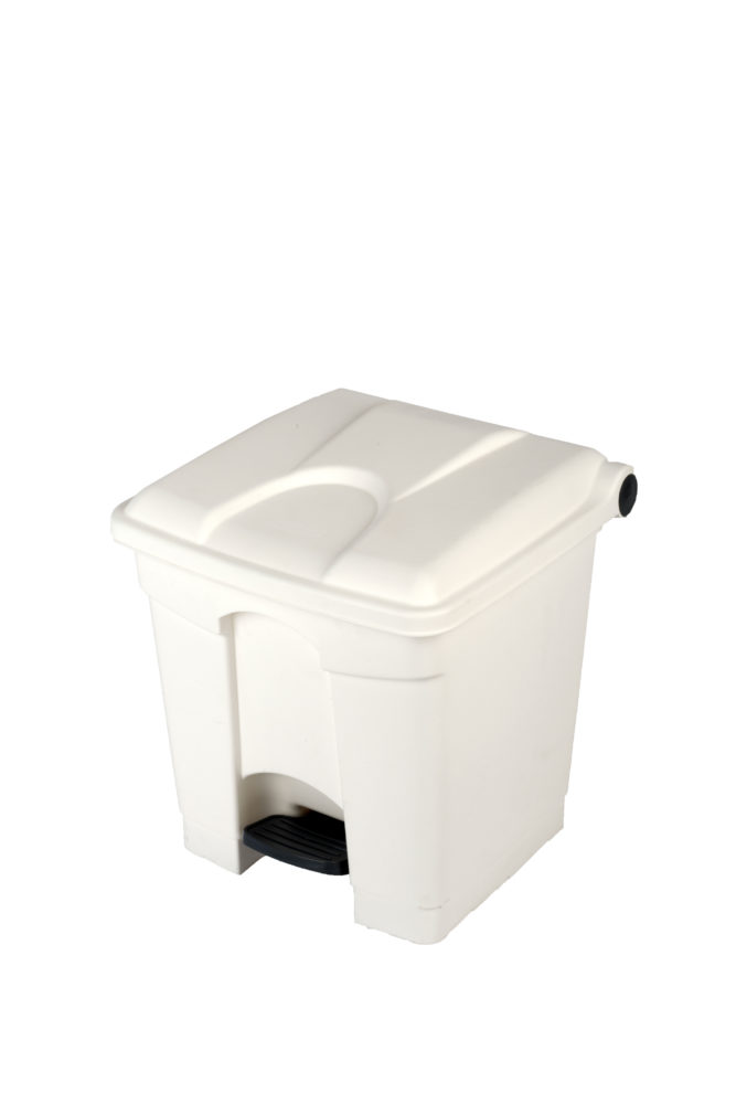White plastic container 30L white lid